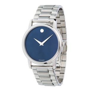 Movado Men Watch Navy and Silver